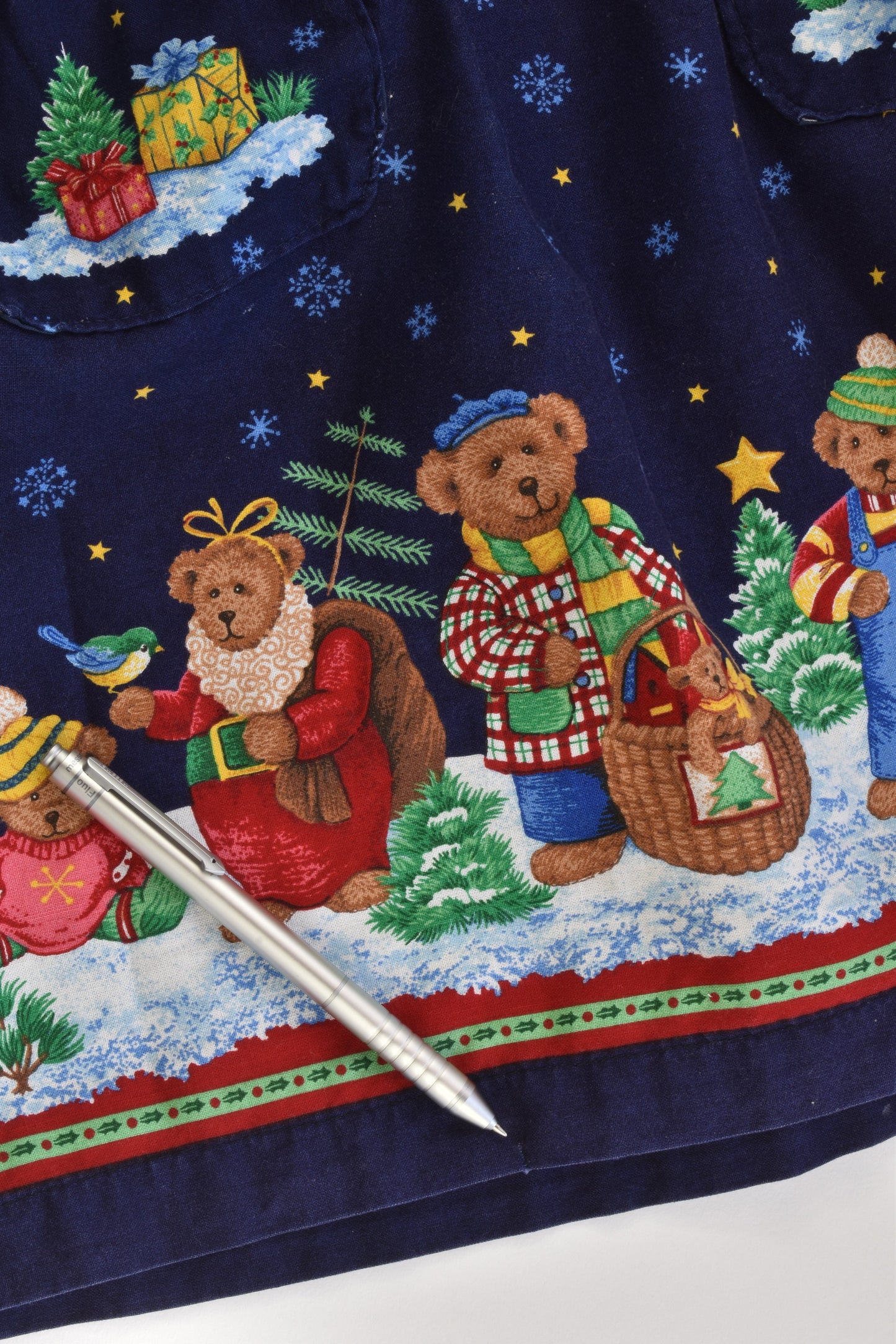 Handmade Size approx 5 'Bearly A Moose' Lined Christmas Dress