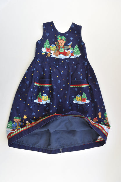 Handmade Size approx 5 'Bearly A Moose' Lined Christmas Dress