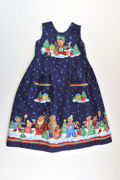 Handmade Size approx 5 'Bearly A Moose' Lined Christmas Dress