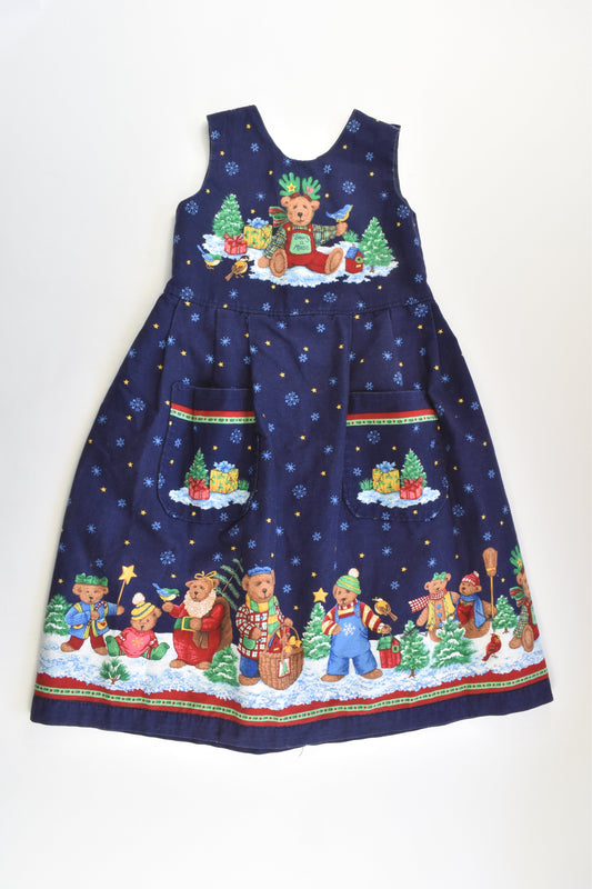 Handmade Size approx 5 'Bearly A Moose' Lined Christmas Dress