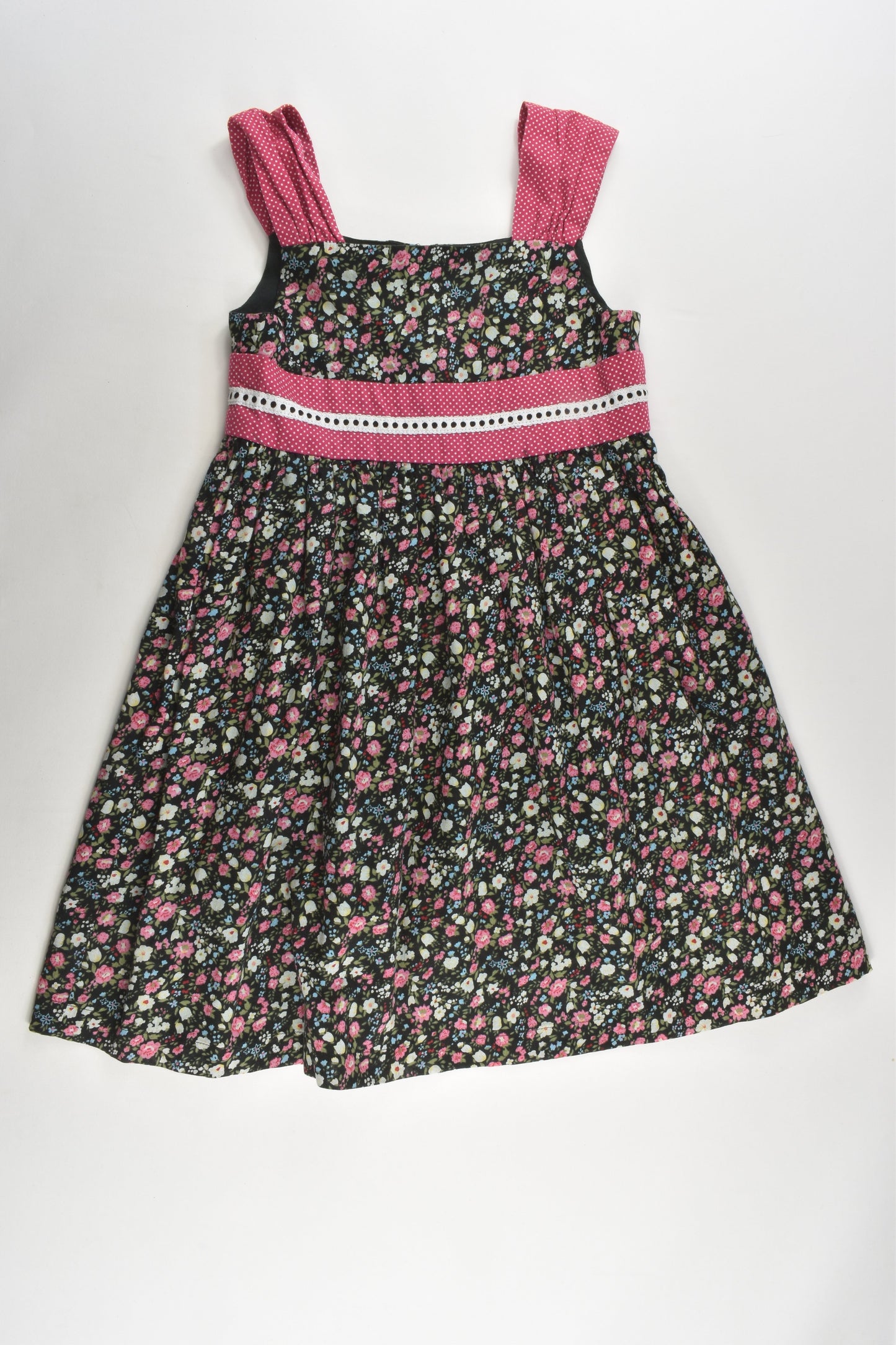 Handmade Size approx 6-7 Lined Floral Dress