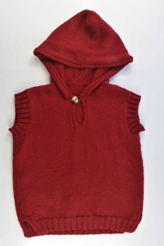 Handmade Size approx 8-10 Knitted Hooded Vest
