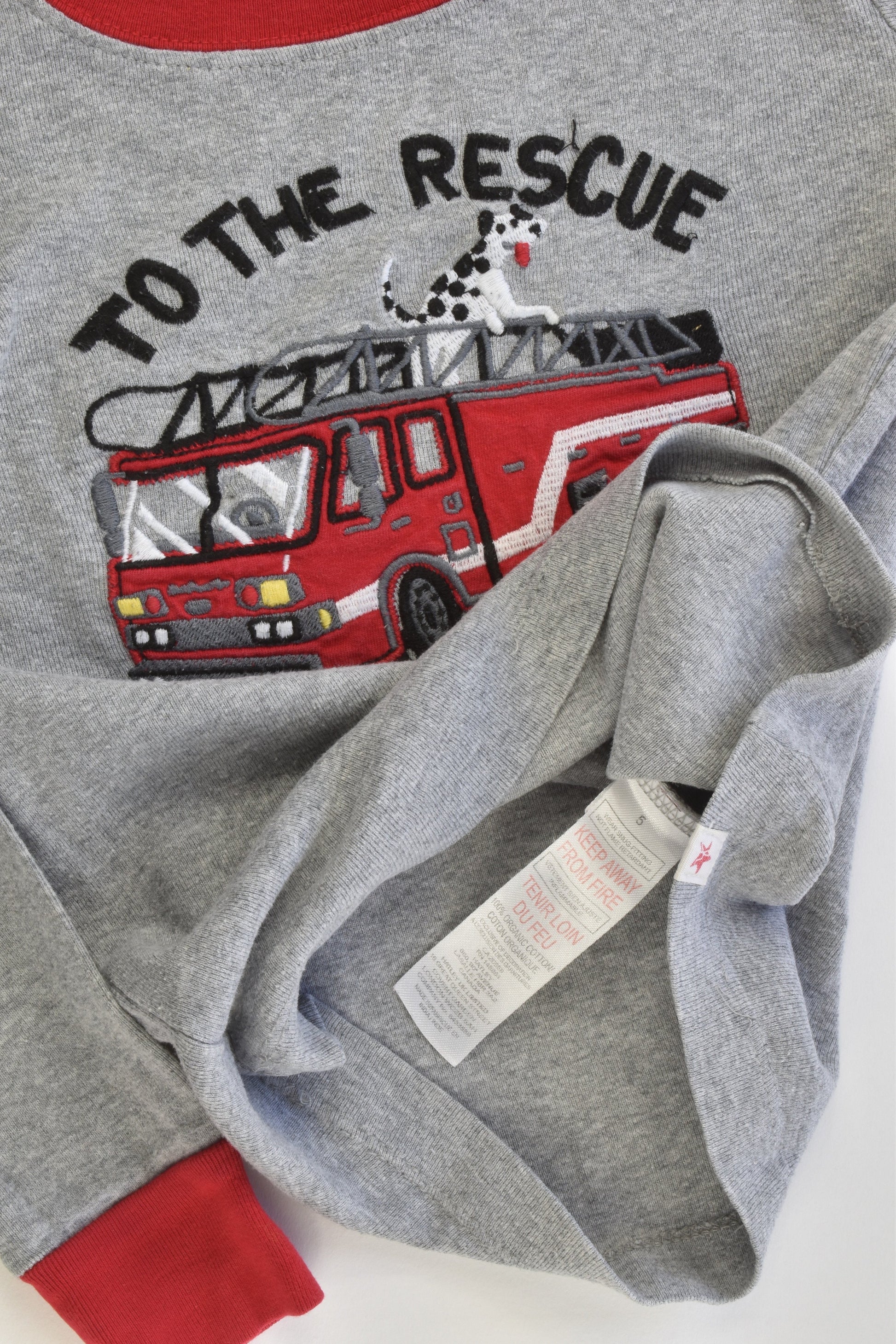 Hatley Size 5 'To The Rescue' Fire Engine Pj Set