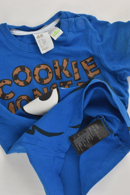 H&M Size 0-1 (9-12 months, 80 cm) 'Cookie Monster' T-shirt
