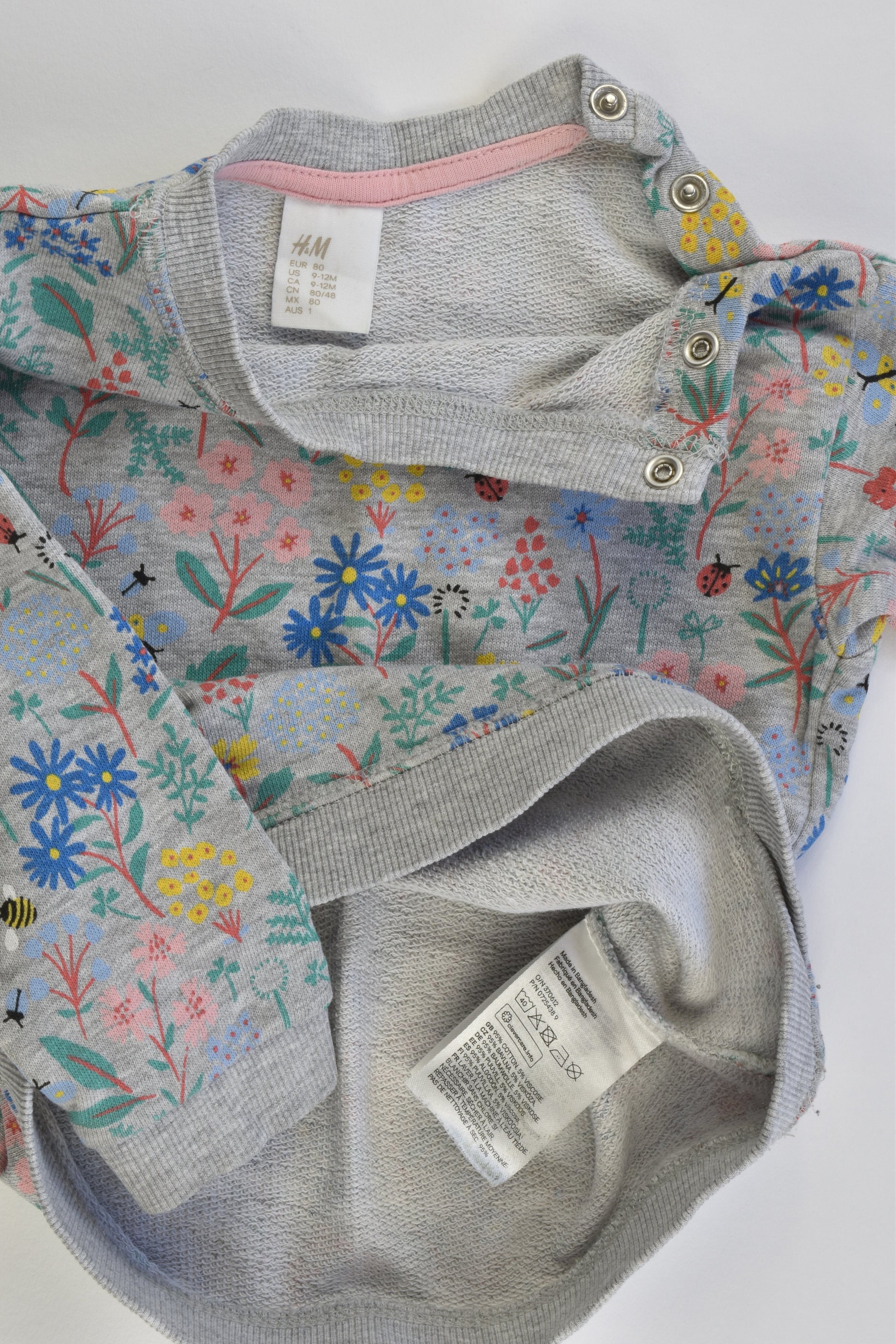 H&M Size 0-1 (9-12 months, 80 cm) Floral Sweater