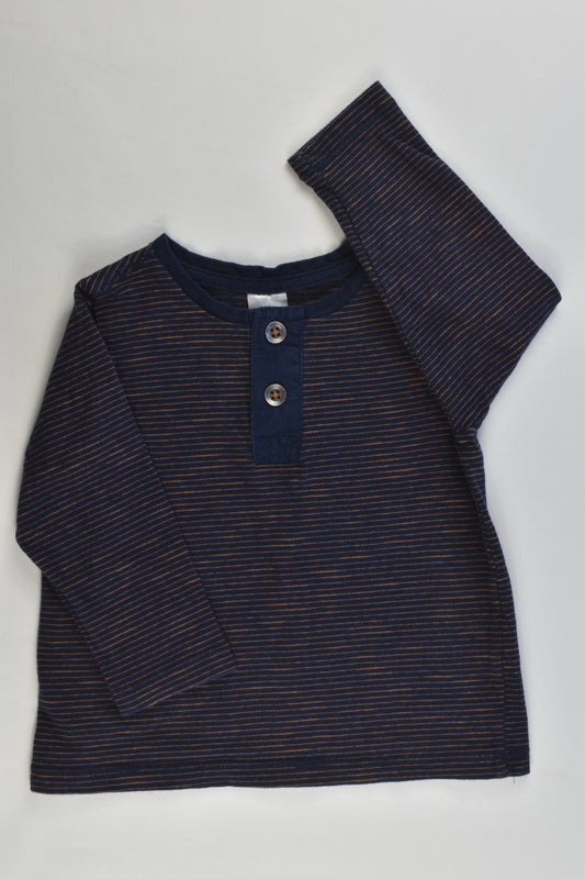 H&M Size 0 (6-9 months, 74 cm) Striped Top