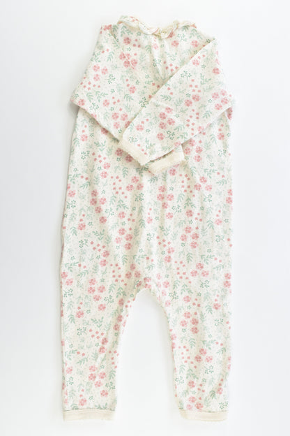 H&M Size 0 (74 cm, 6-9 months) Floral Frill Collar Romper