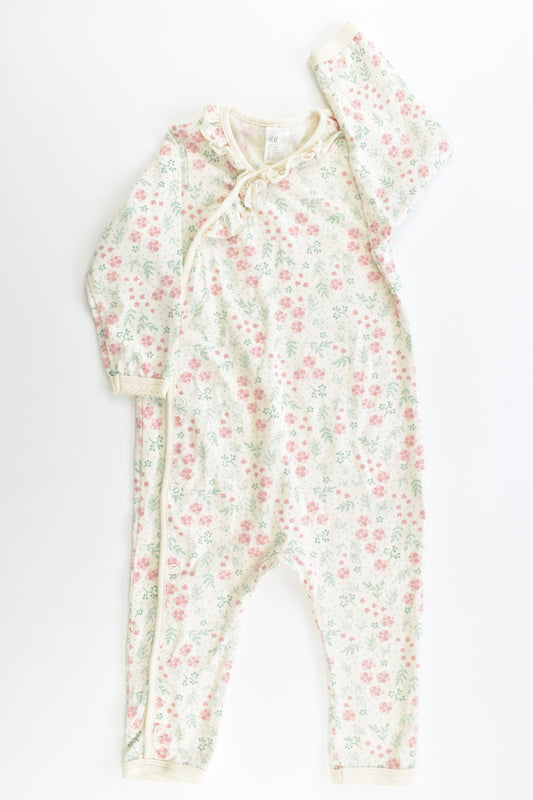H&M Size 0 (74 cm, 6-9 months) Floral Frill Collar Romper