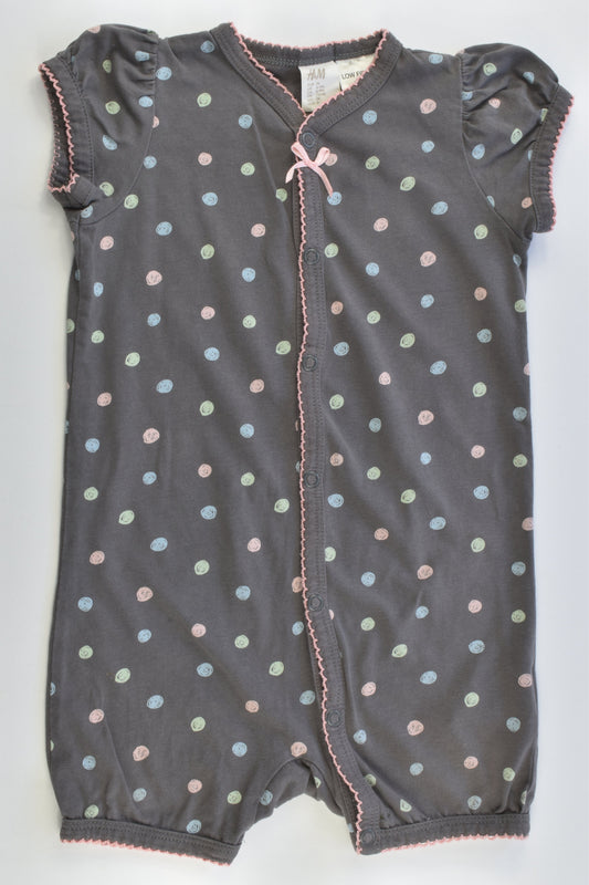 H&M Size 0 (74 cm) Dotted Short Romper
