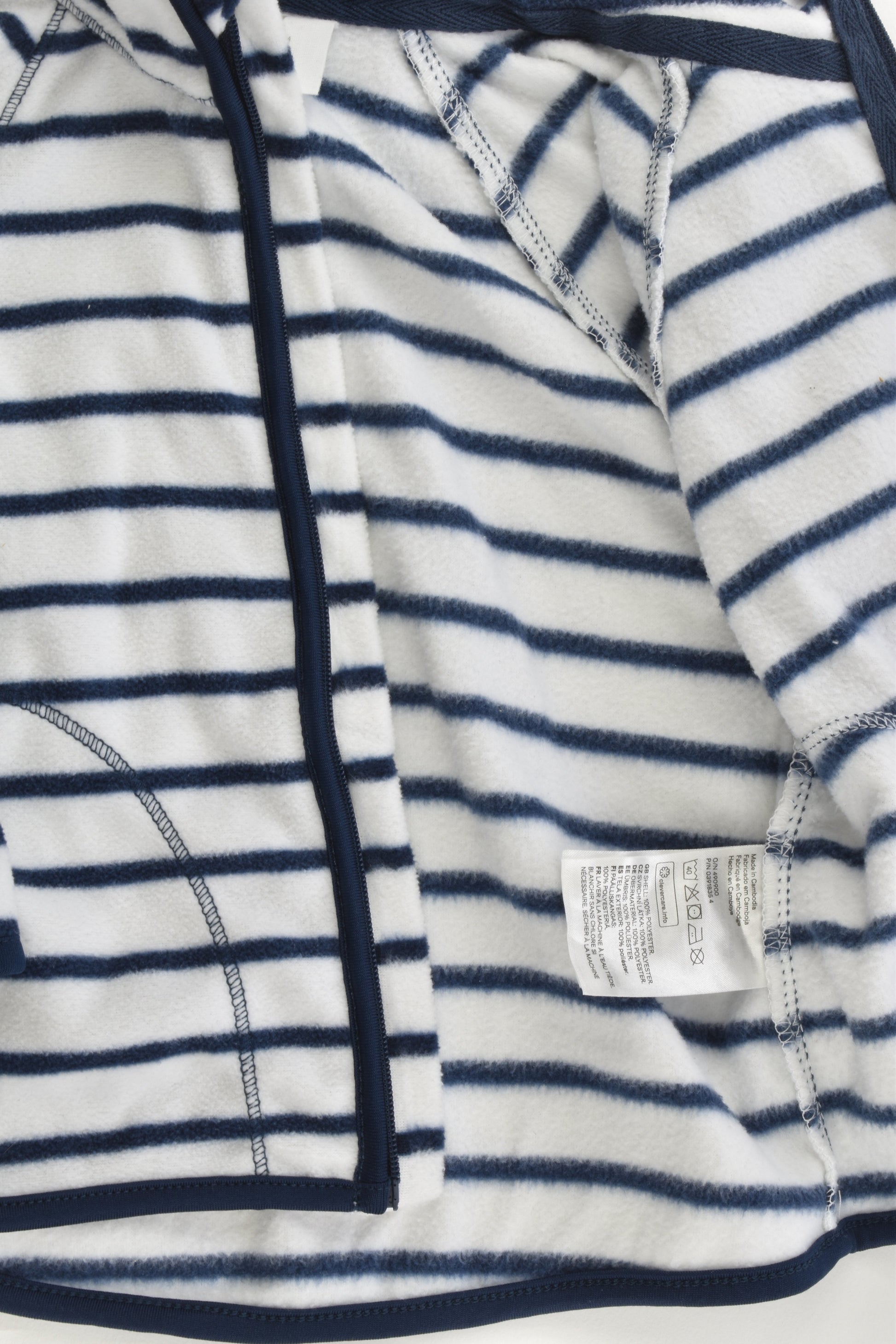 H&M Size 00 (4-6 months, 68 cm) Striped Fleece Jumper