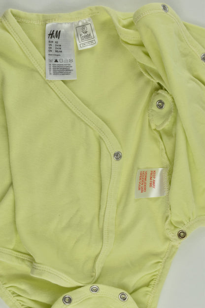 H&M Size 00 (62 cm, 2-4 months) Organic Wrap Bodysuit