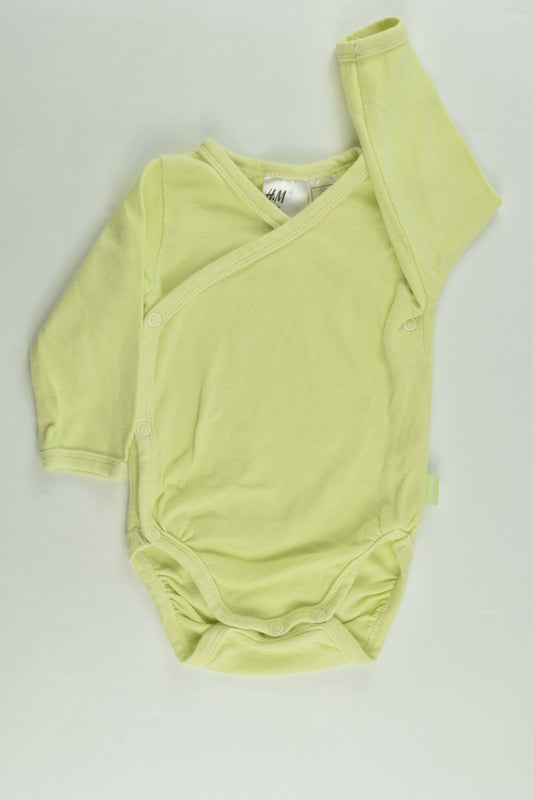 H&M Size 00 (62 cm, 2-4 months) Organic Wrap Bodysuit