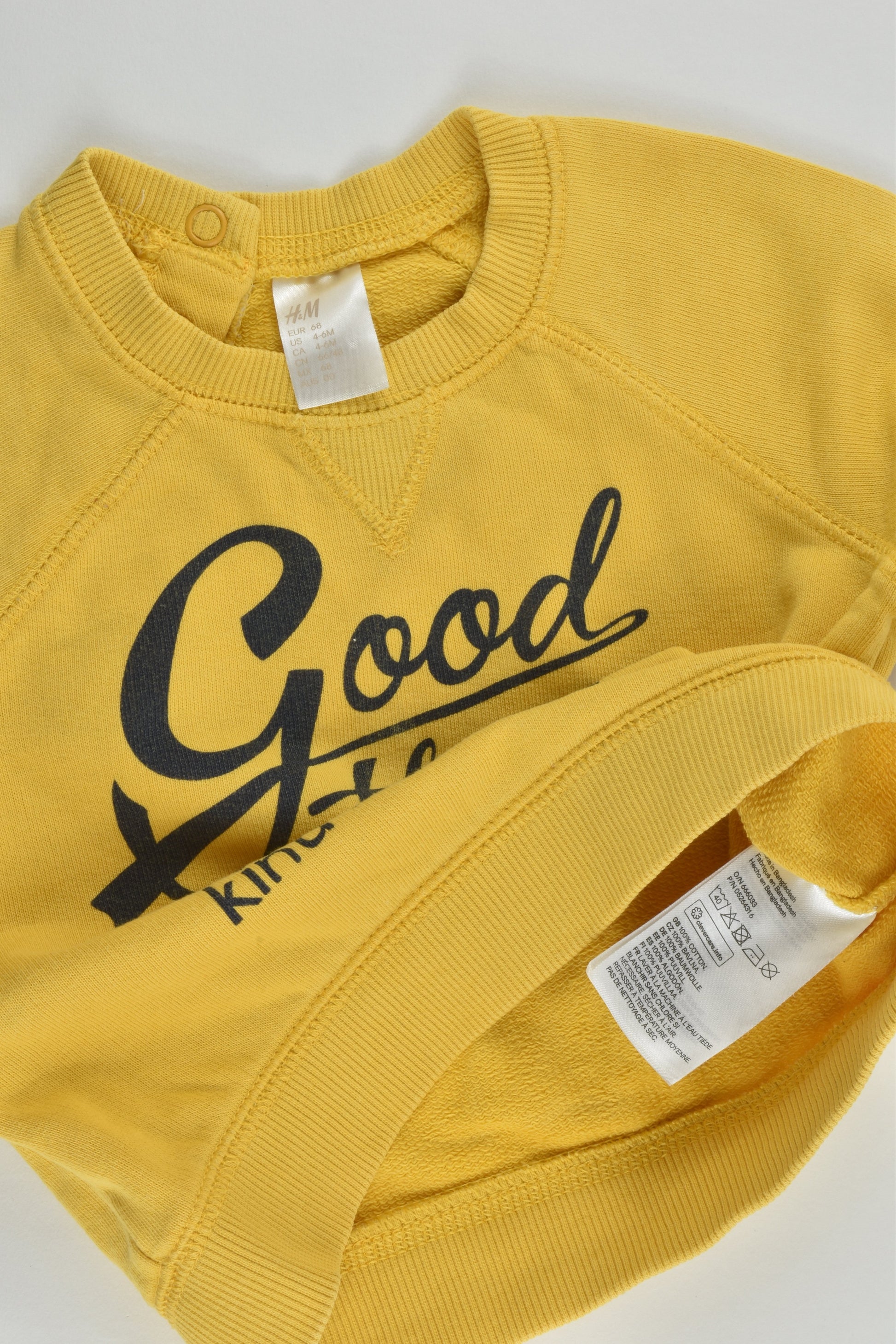 H&M Size 00 (68 cm) 'Good Things Happen To Kind Kids - Me' Sweater