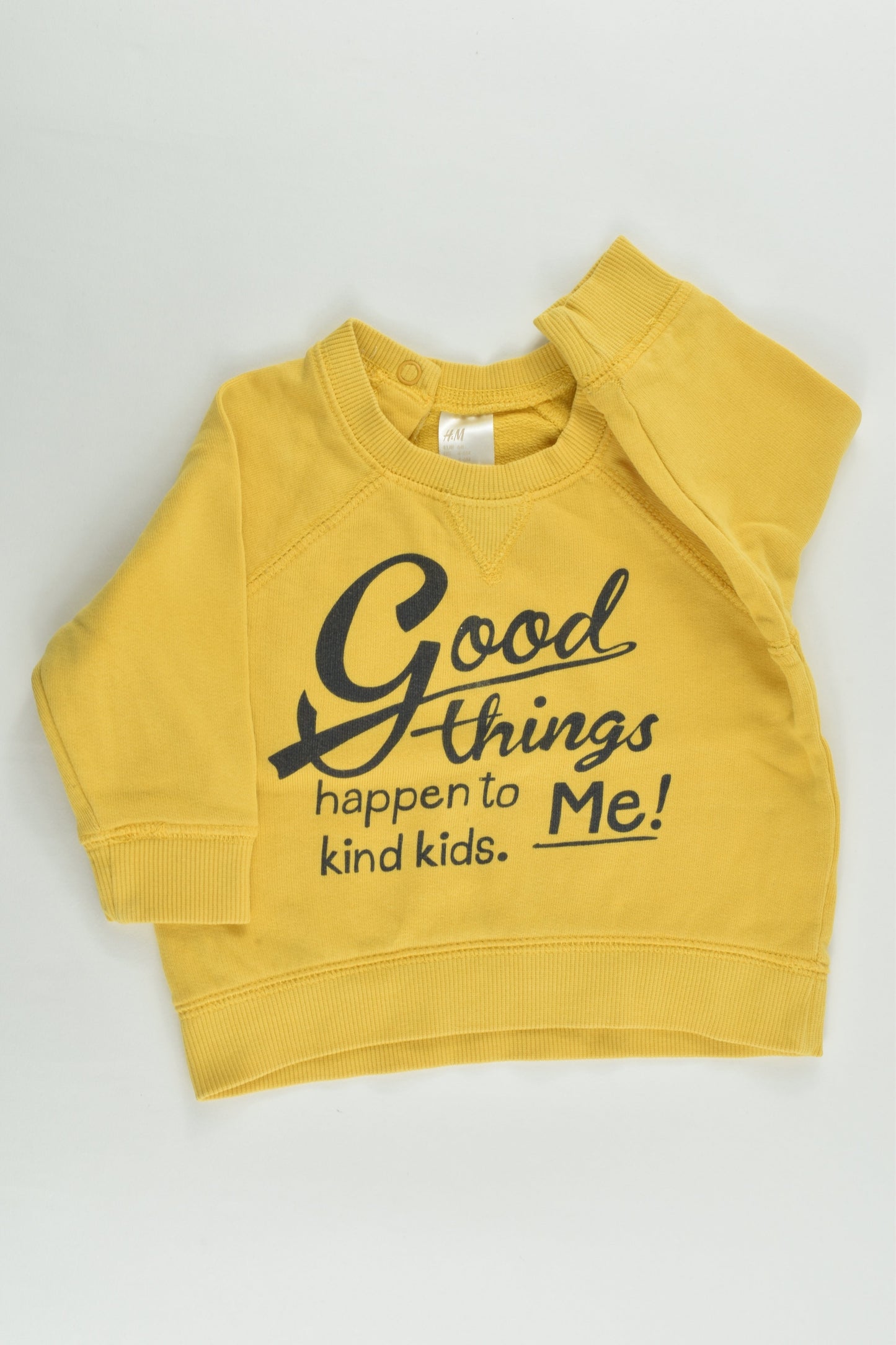 H&M Size 00 (68 cm) 'Good Things Happen To Kind Kids - Me' Sweater