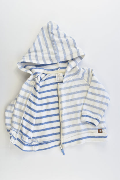 H&M Size 00 (68 cm) Organic Cotton Striped Hooded Jumper