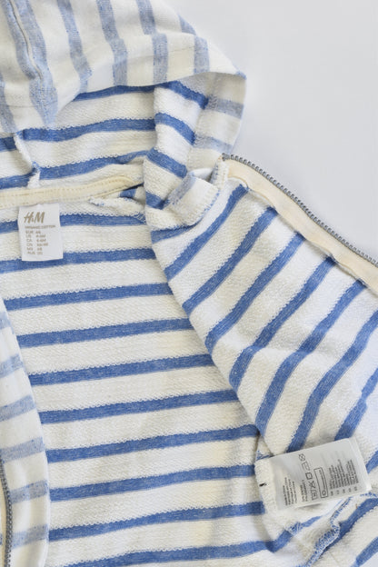 H&M Size 00 (68 cm) Organic Cotton Striped Hooded Jumper