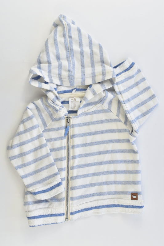 H&M Size 00 (68 cm) Organic Cotton Striped Hooded Jumper