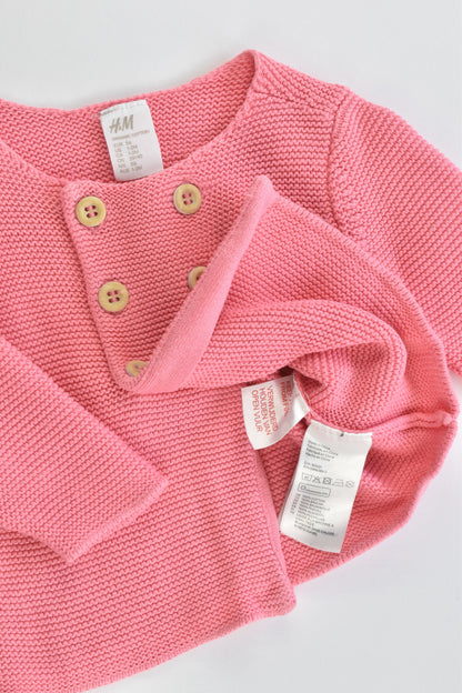 H&M Size 000 (56 cm) Organic Cotton Knitted Cardigan
