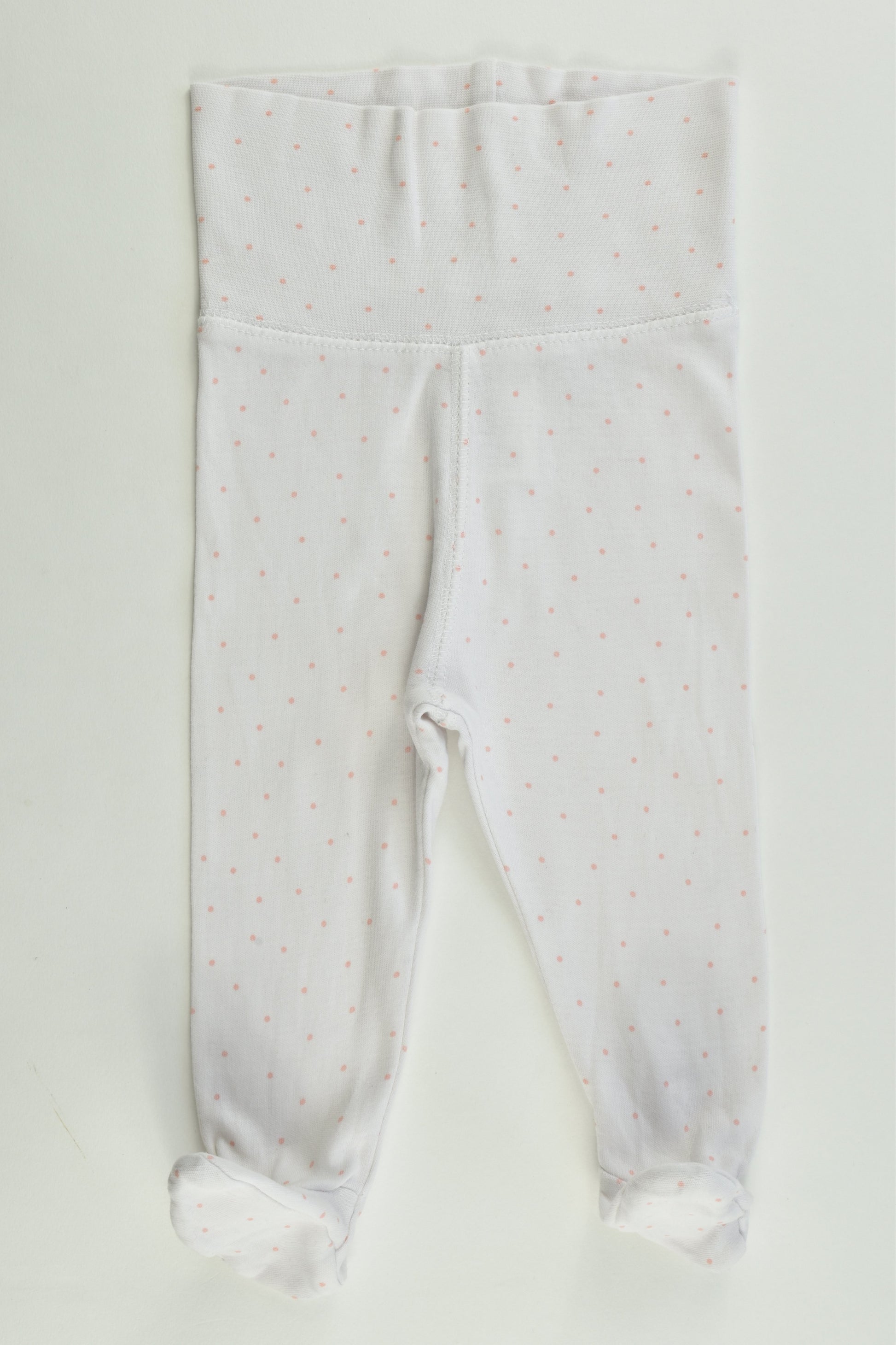 H&M Size 000 (62 cm, 2-4 months) "New Arrival" Dotted Footed Pants