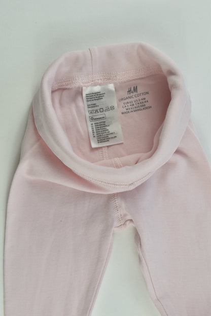 H&M Size 000 (62 cm, 2-4 months) "New Arrival" Footed Pants
