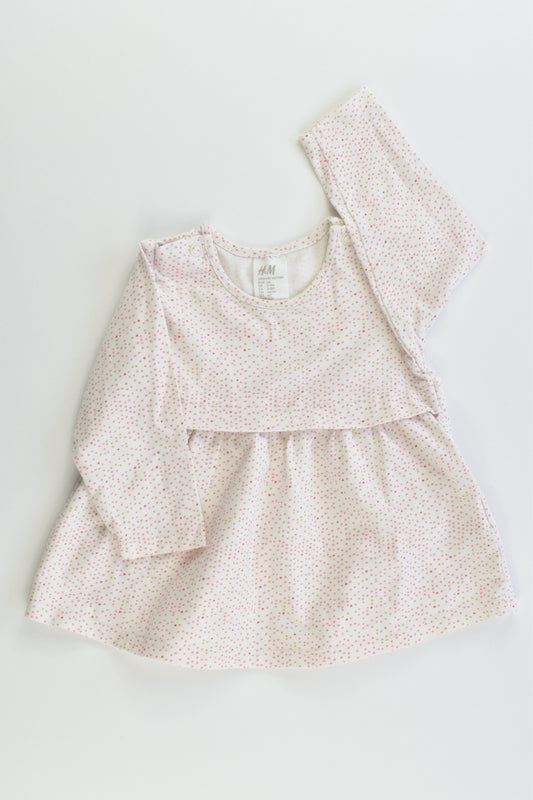 H&M Size 000 (62 cm, 2-4 months) Organic Cotton Dress