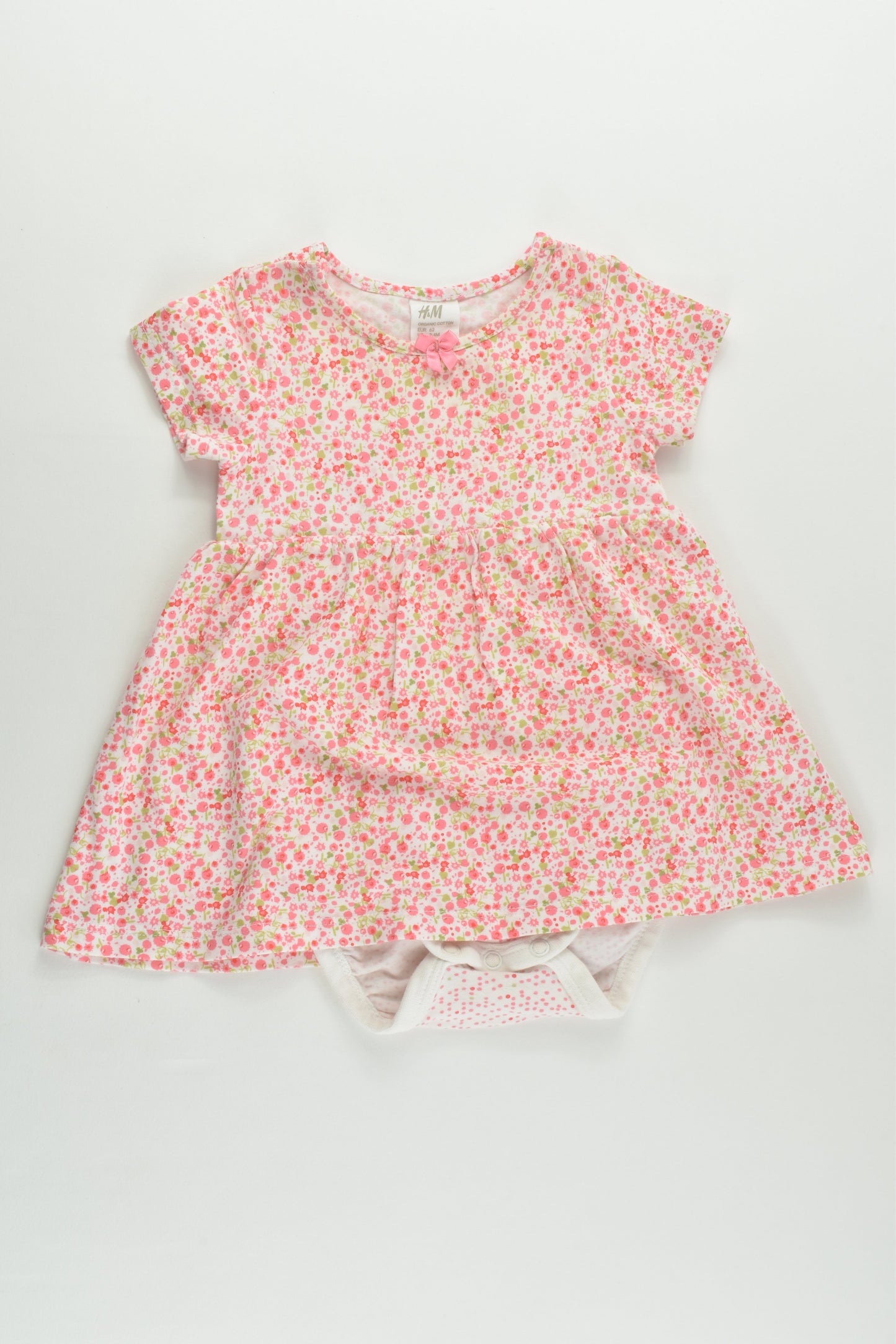 H&M Size 000 (62 cm) Organic Dress with Bodysuit Underneath