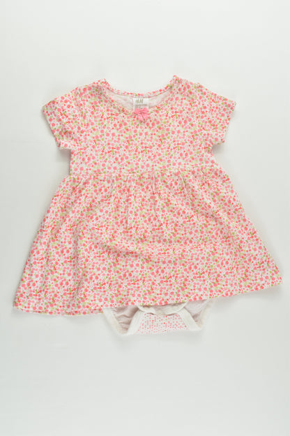H&M Size 000 (62 cm) Organic Dress with Bodysuit Underneath