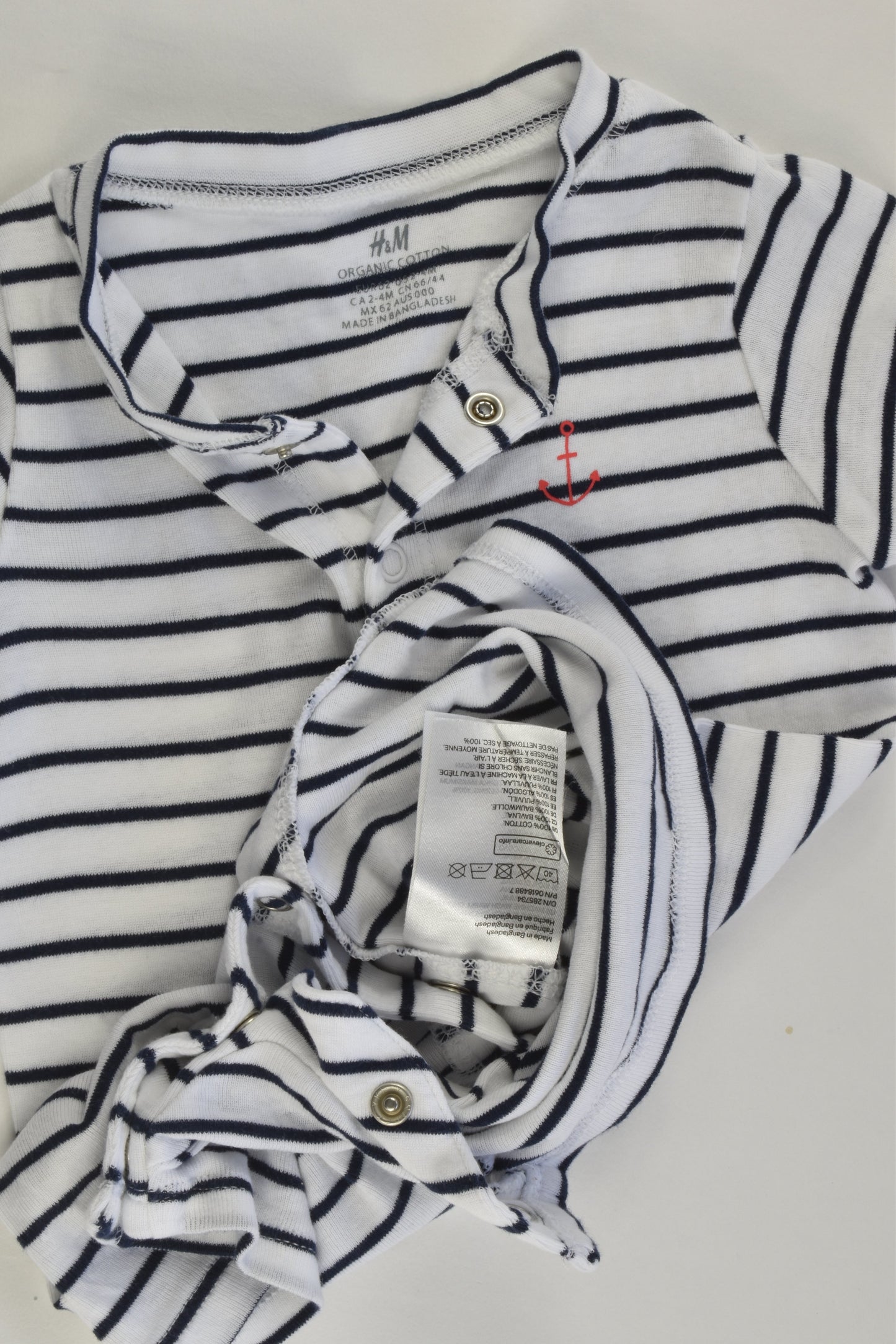 H&M Size 000 Organic Nautical Short Romper