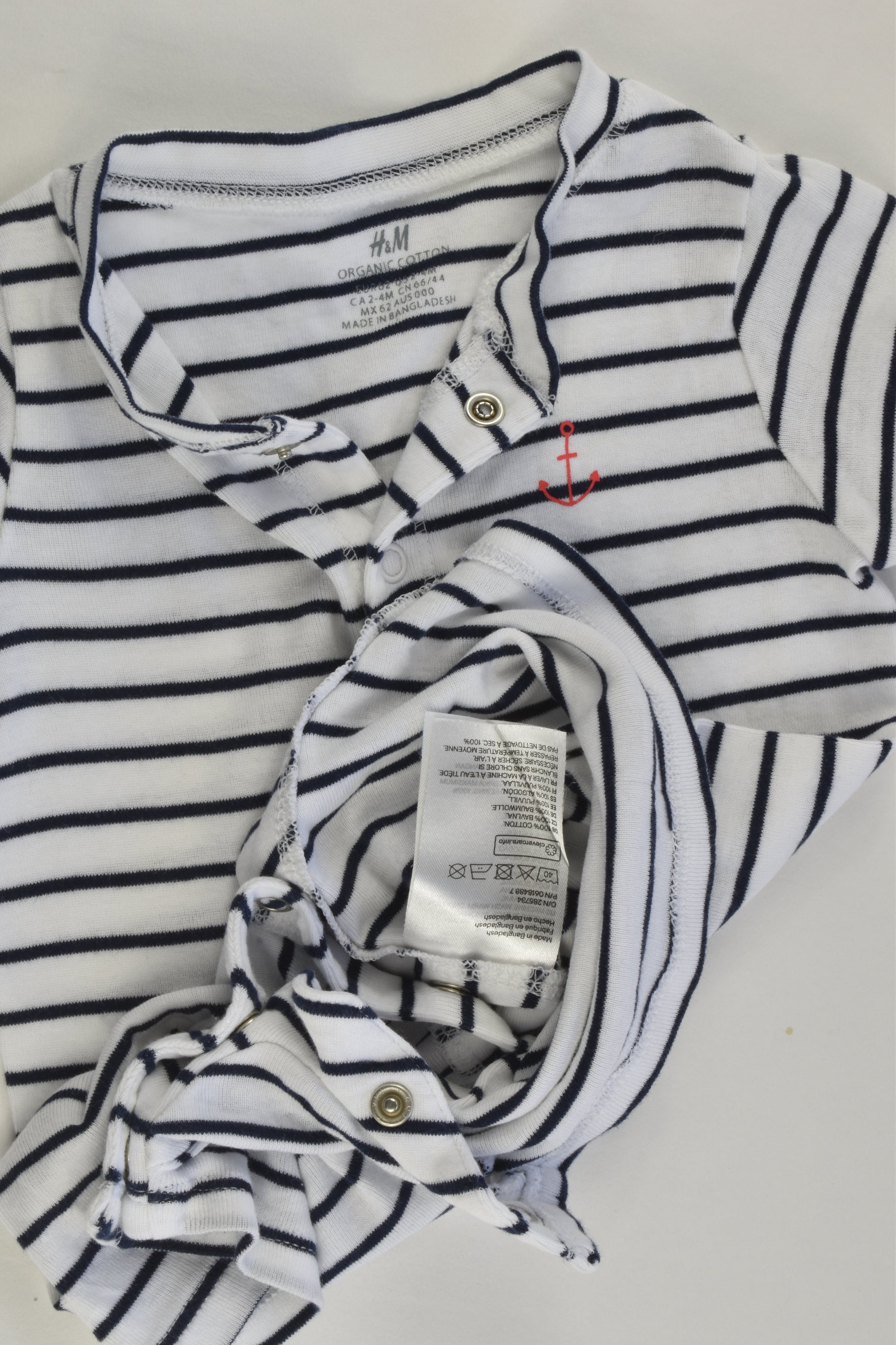 H&M Size 000 Organic Nautical Short Romper