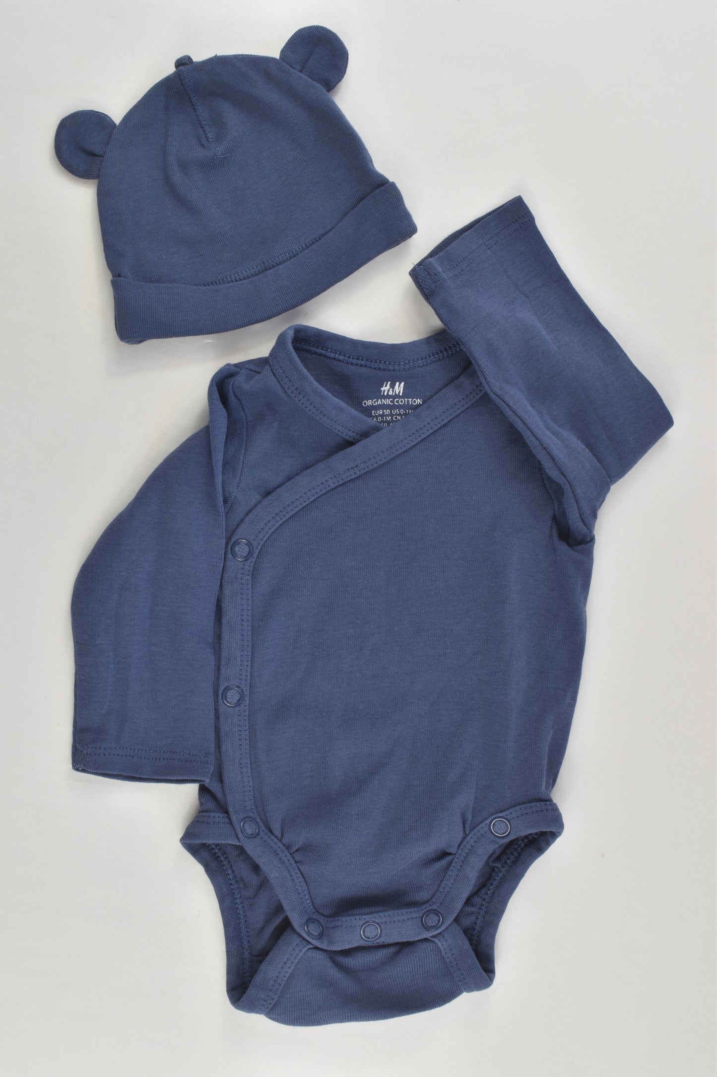H&M Size 0000 (50 cm) 'Hello Mini' Organic Bodysuit and Beanie