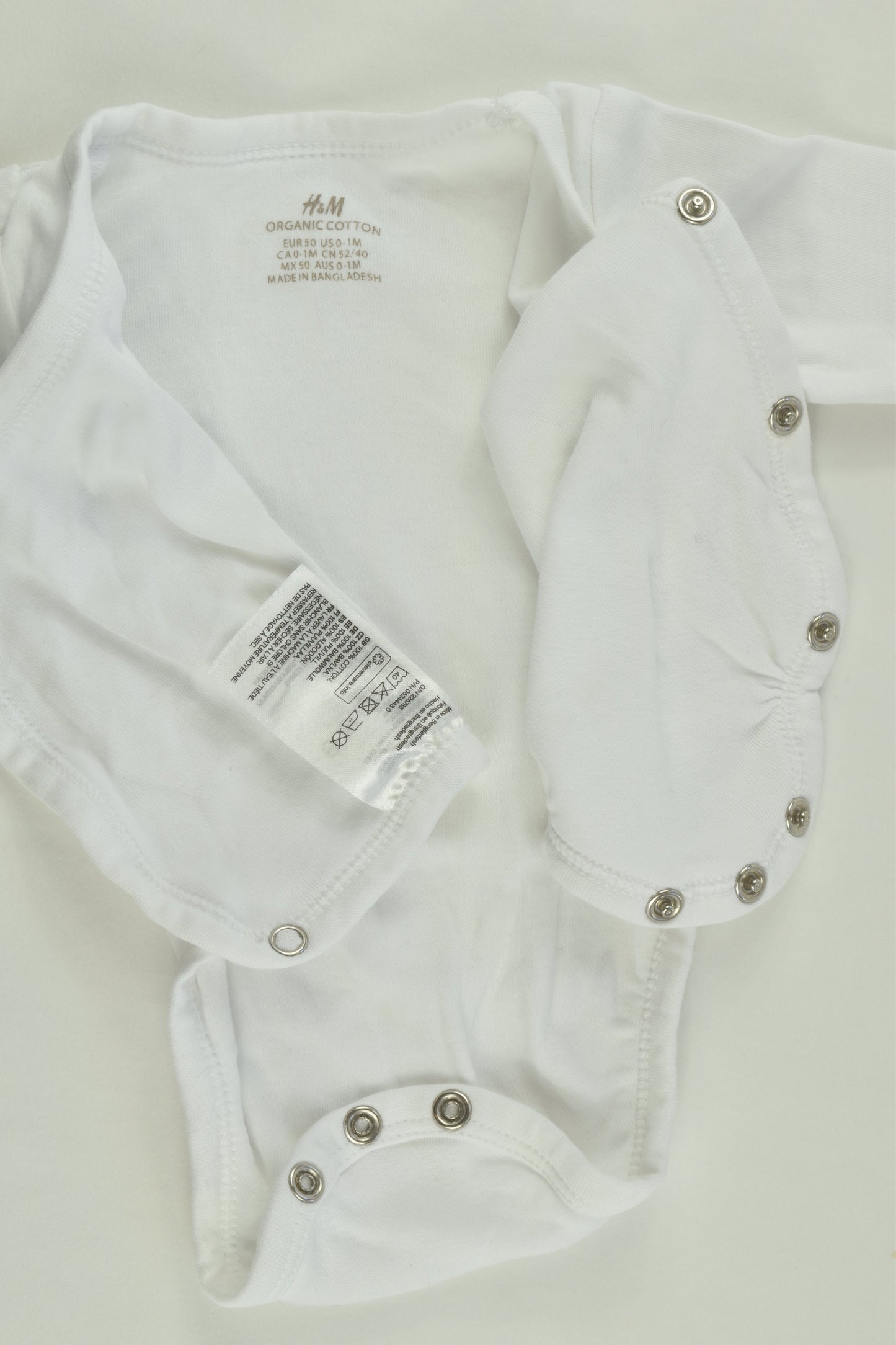 H&M Size 0000 (50 cm) White and Grey Organic Outfit
