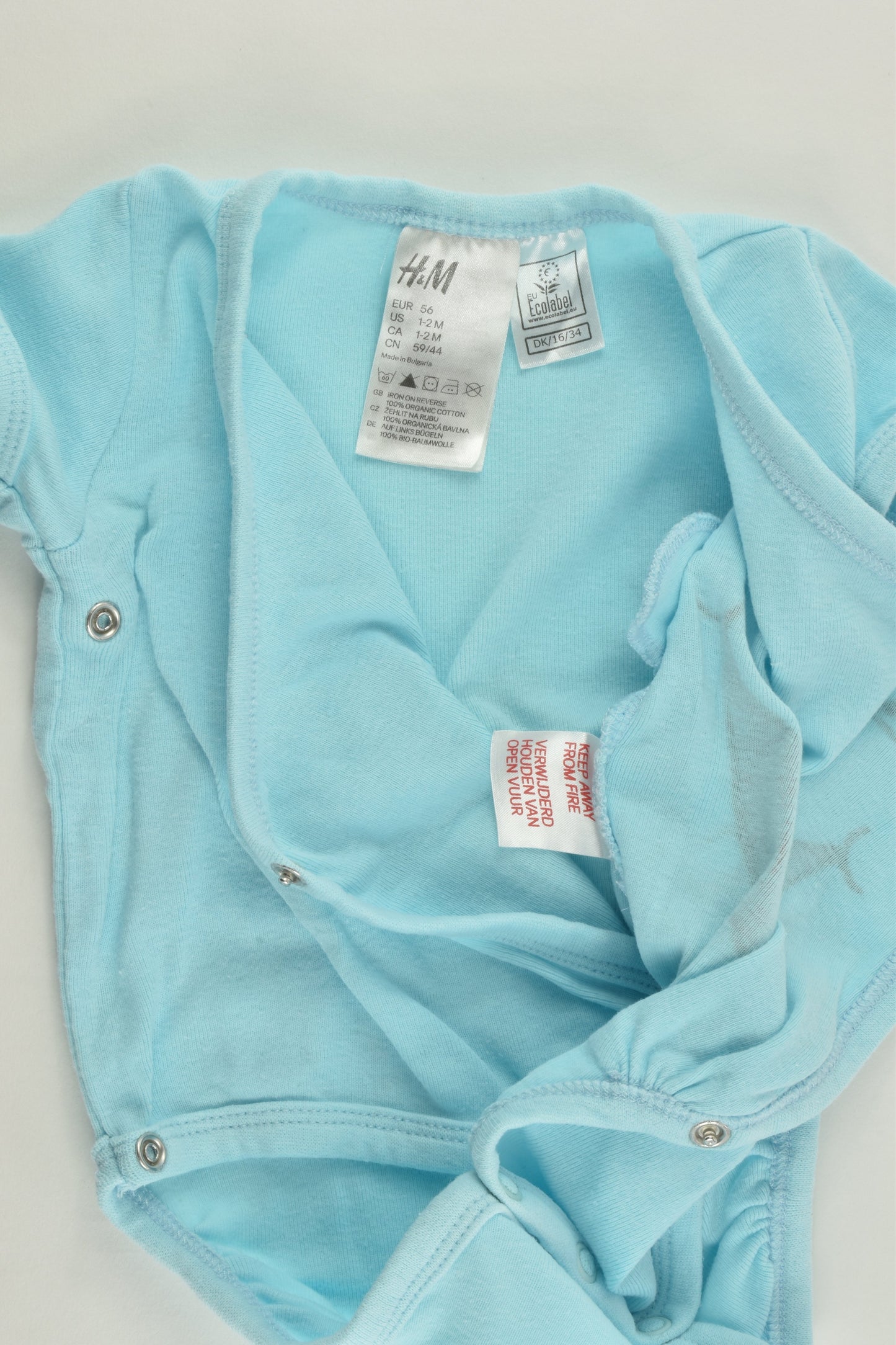 H&M Size 0000 (56 cm) Baby Face Bodysuit