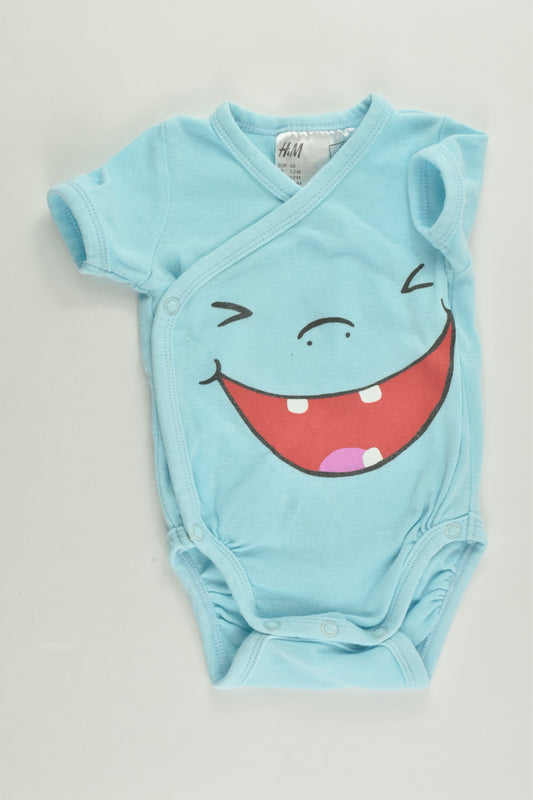 H&M Size 0000 (56 cm) Baby Face Bodysuit