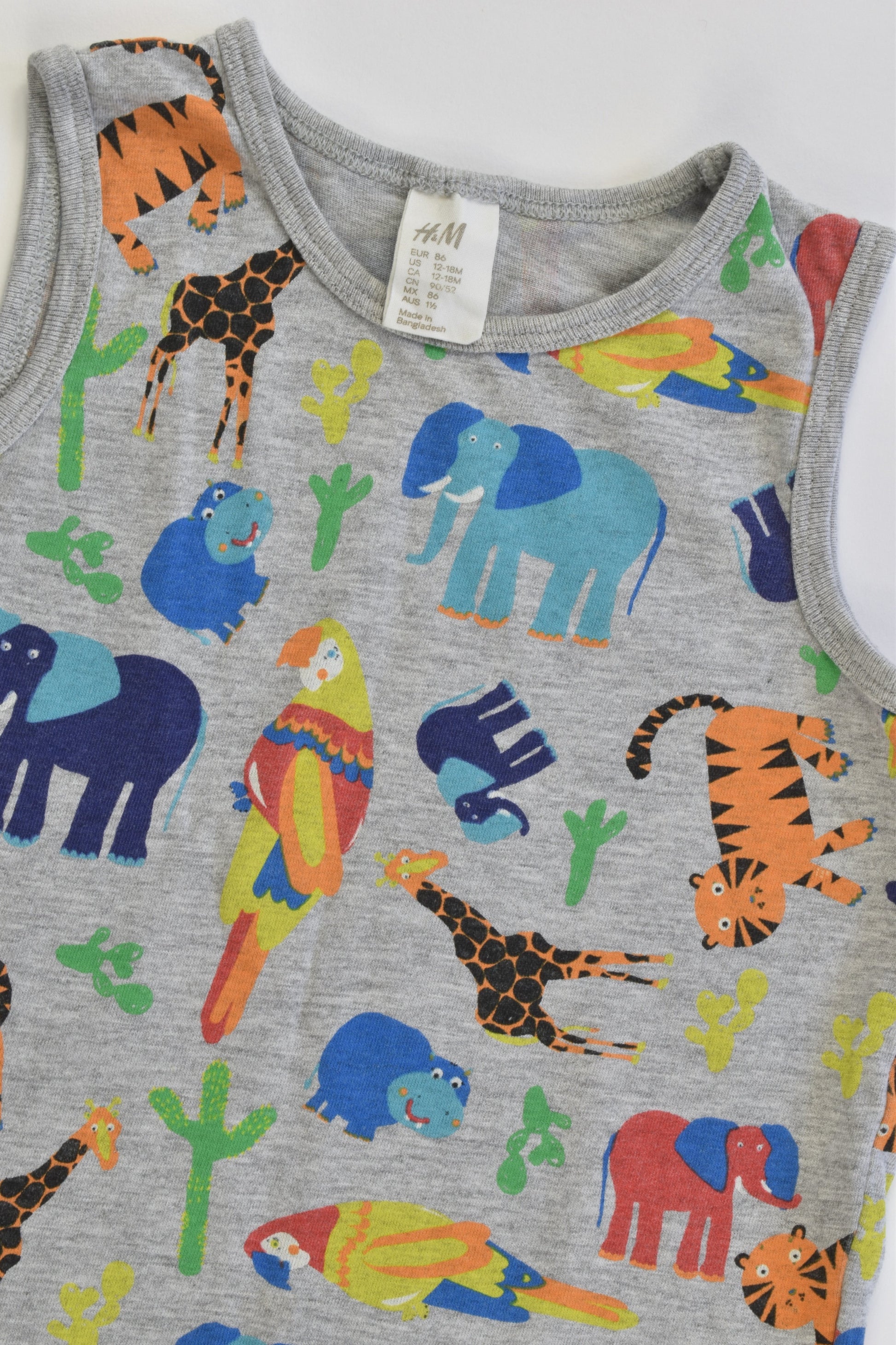 H&M Size 1-2 (86 cm) Colorful Animals Tank Top
