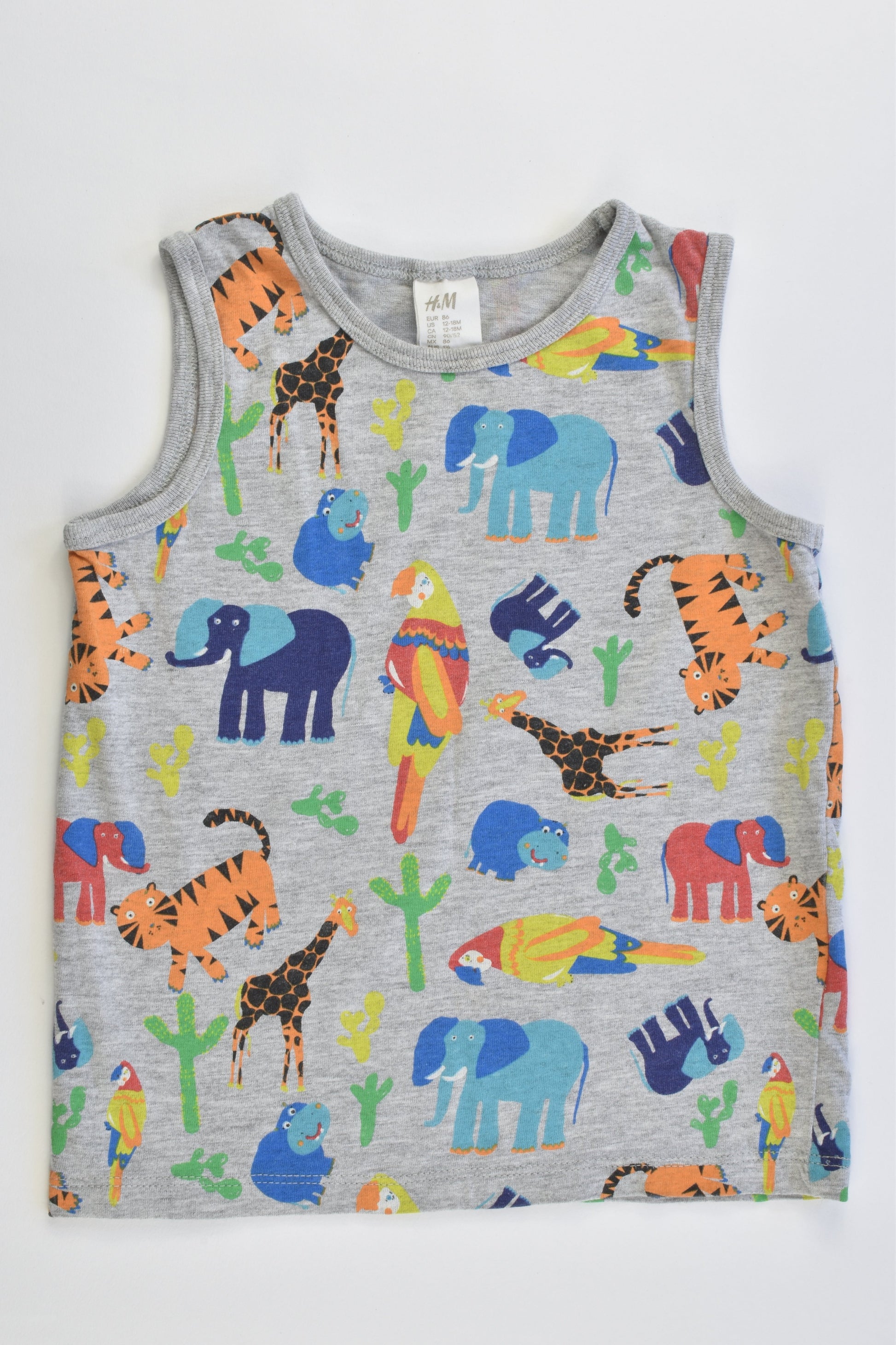H&M Size 1-2 (86 cm) Colorful Animals Tank Top