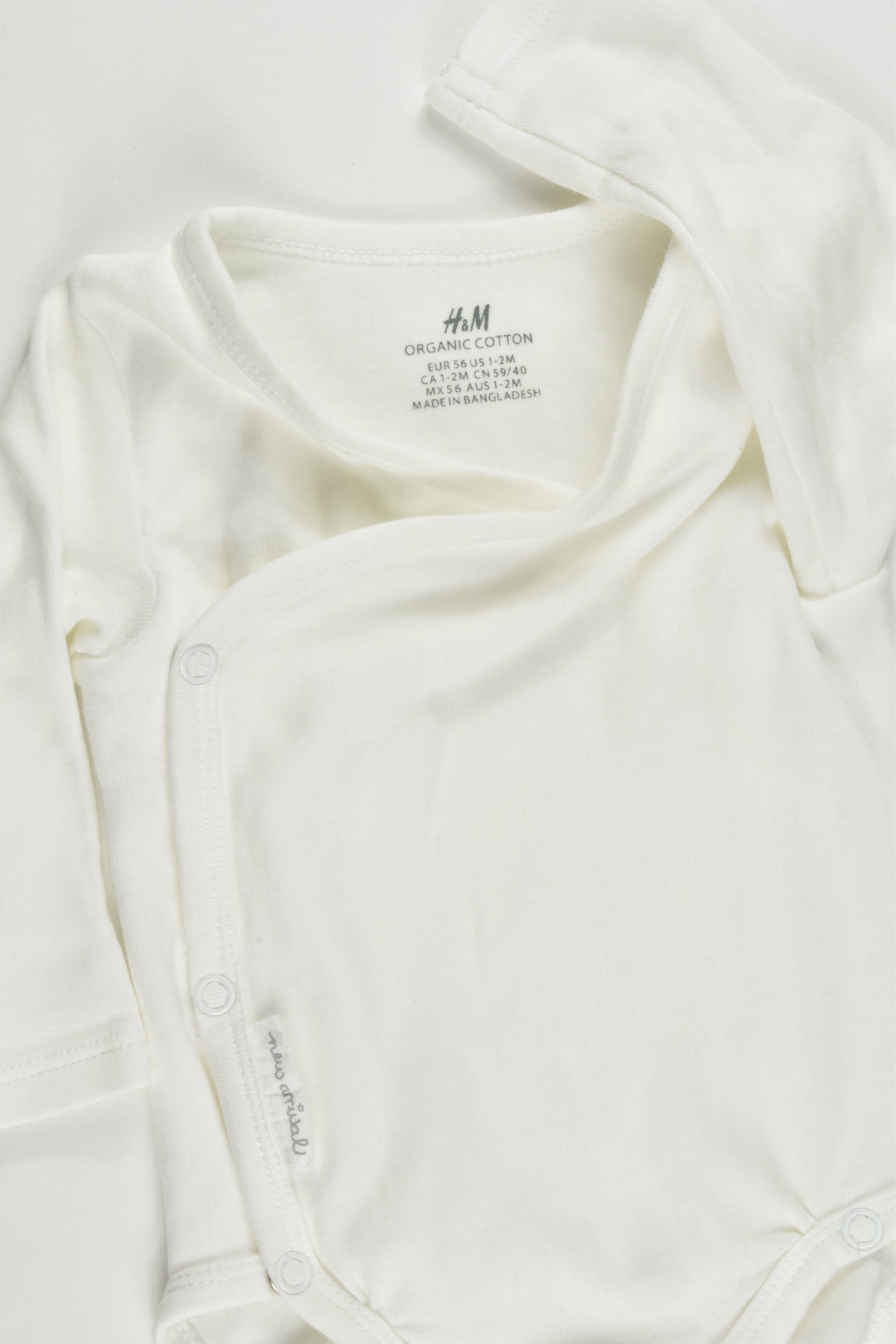 H&M Size 1-2 months (56 cm) Organic Cotton Bodysuit
