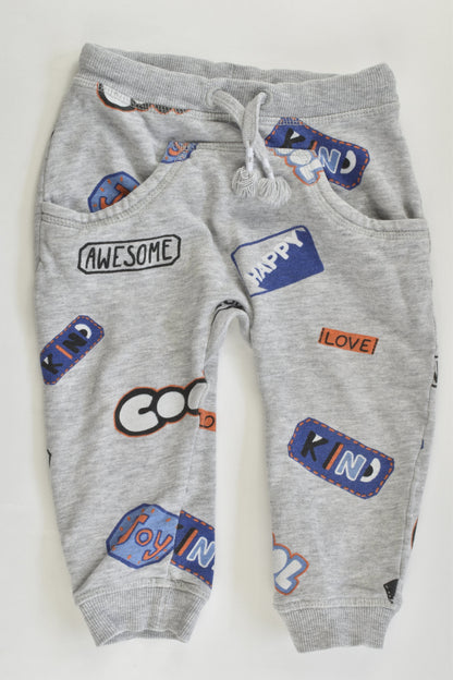 H&M Size 1 (80 cm) 'Happy, Cool, Kind etc' Track Pants
