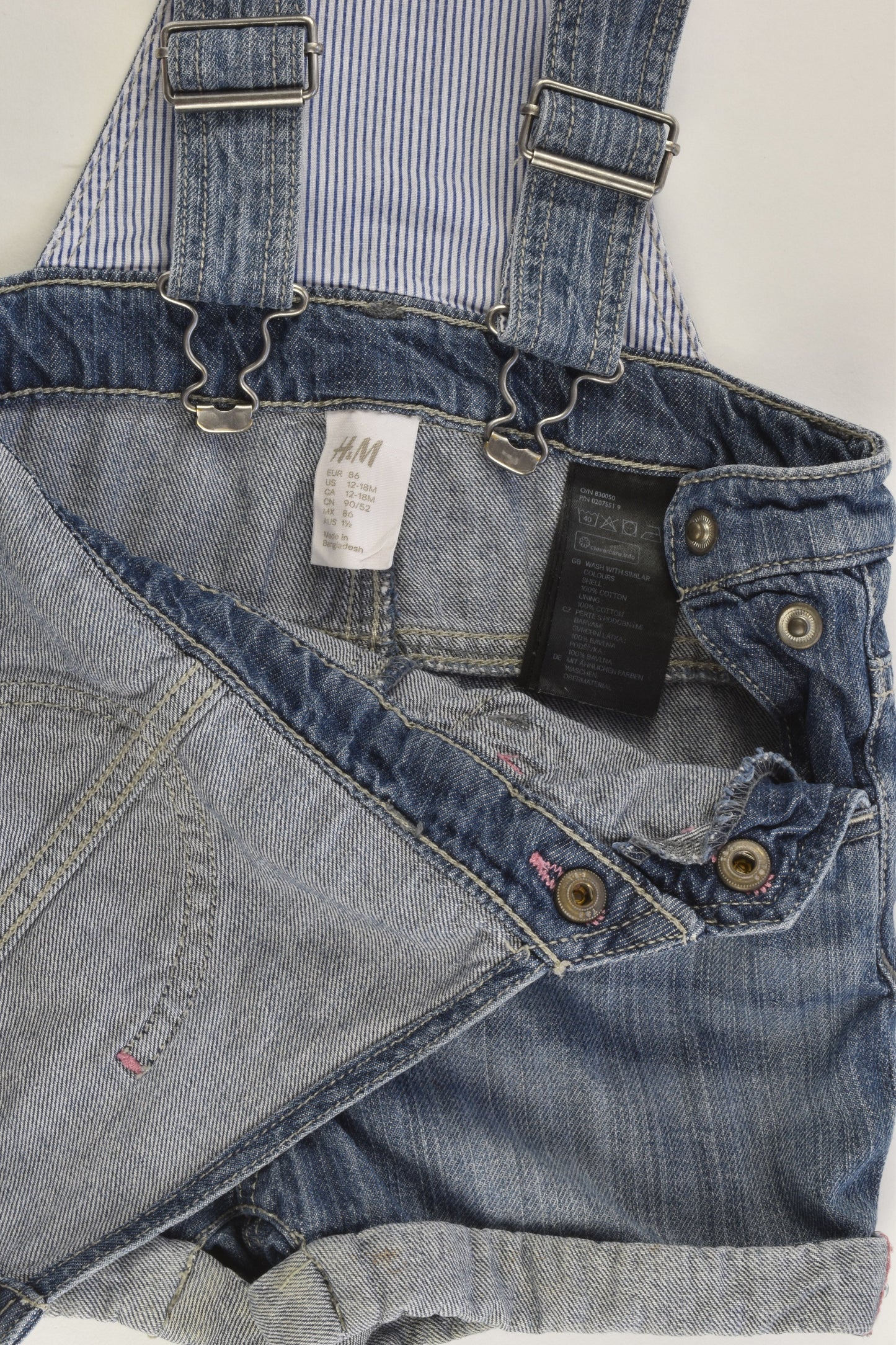 H&M Size 1 (86 cm) Denim Short Overalls