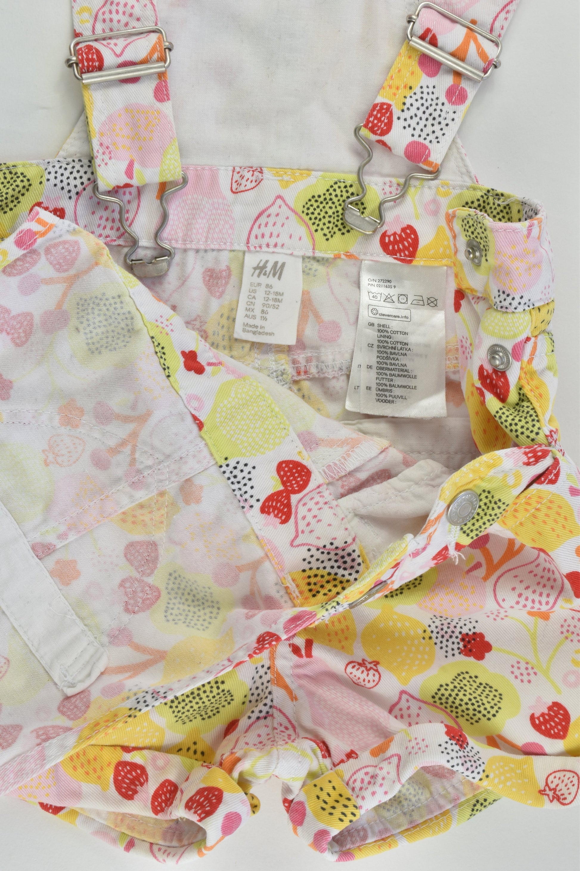 H&M Size 1 (86 cm) Fruit Short Overalls
