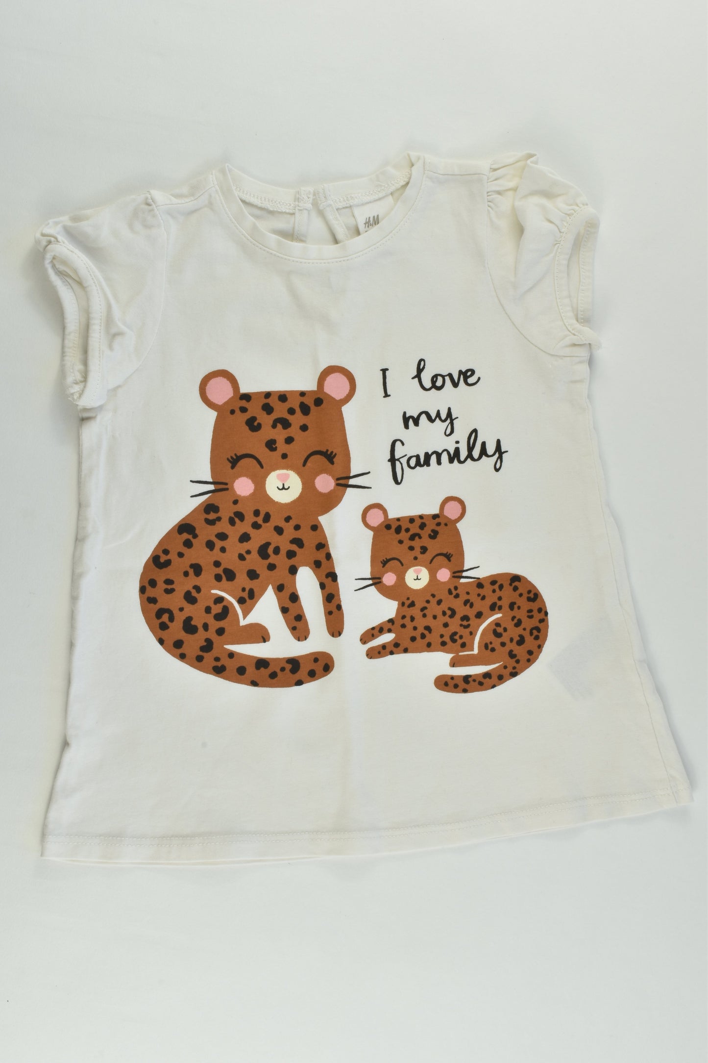 H&M Size 1 (86 cm) Lepard 'I Love My Family' Outfit