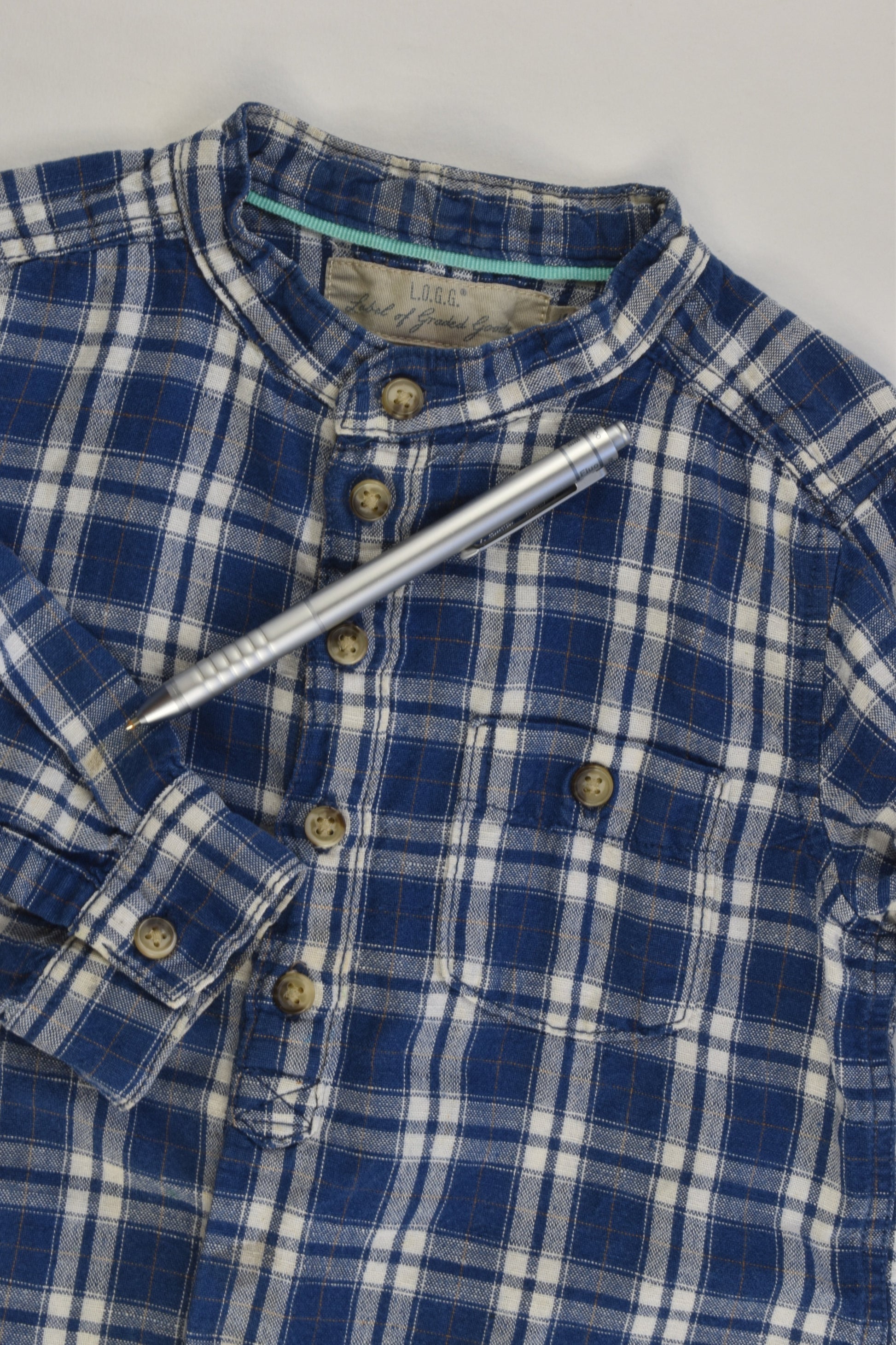 H&M Size 1 (86 cm) Linen/Cotton Checked Shirt