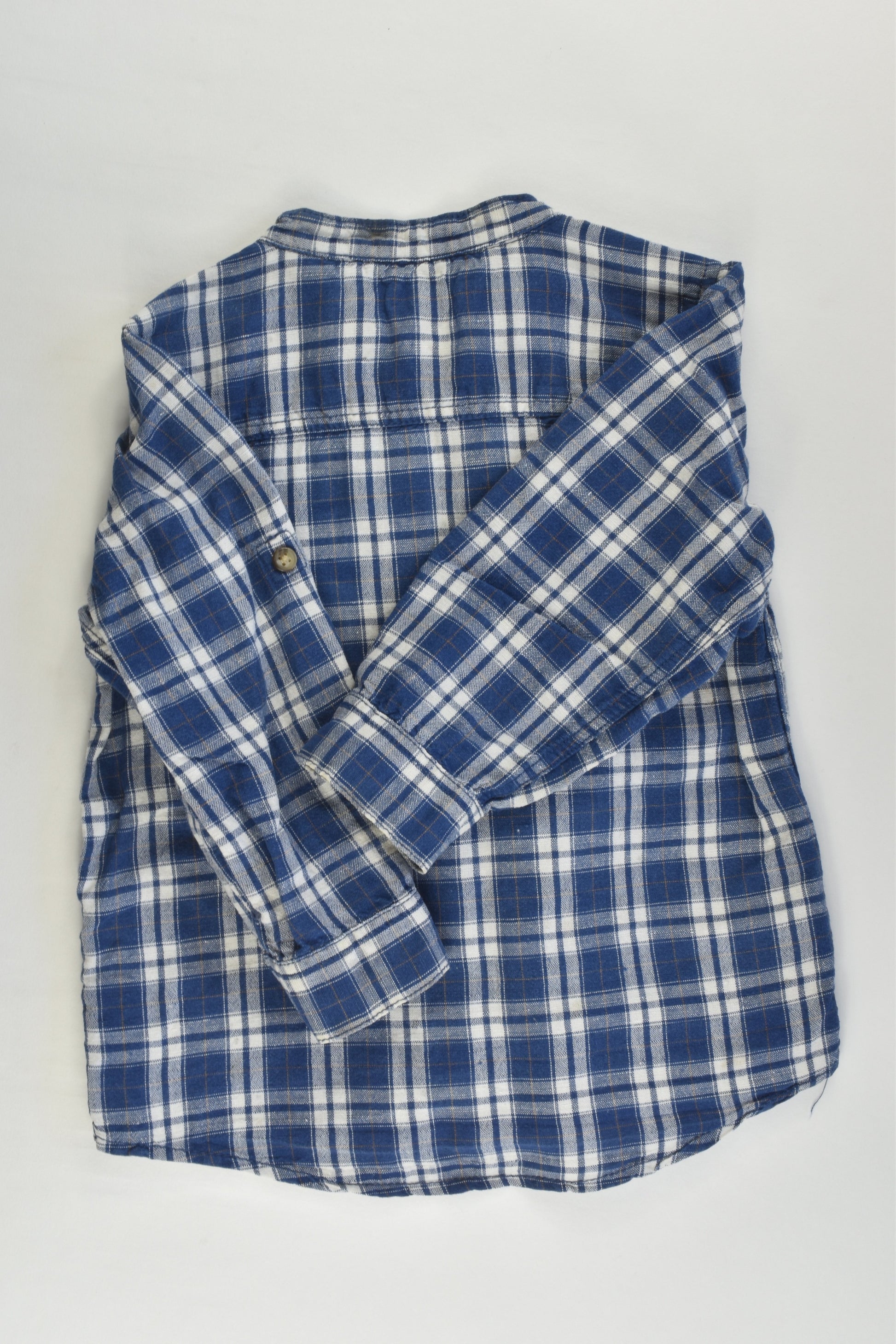 H&M Size 1 (86 cm) Linen/Cotton Checked Shirt