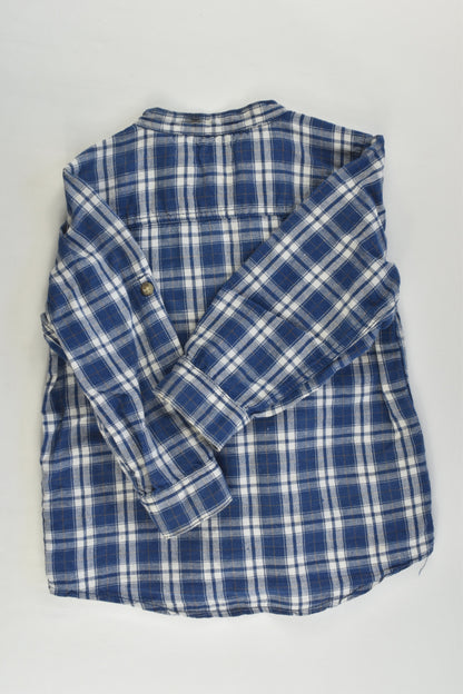 H&M Size 1 (86 cm) Linen/Cotton Checked Shirt