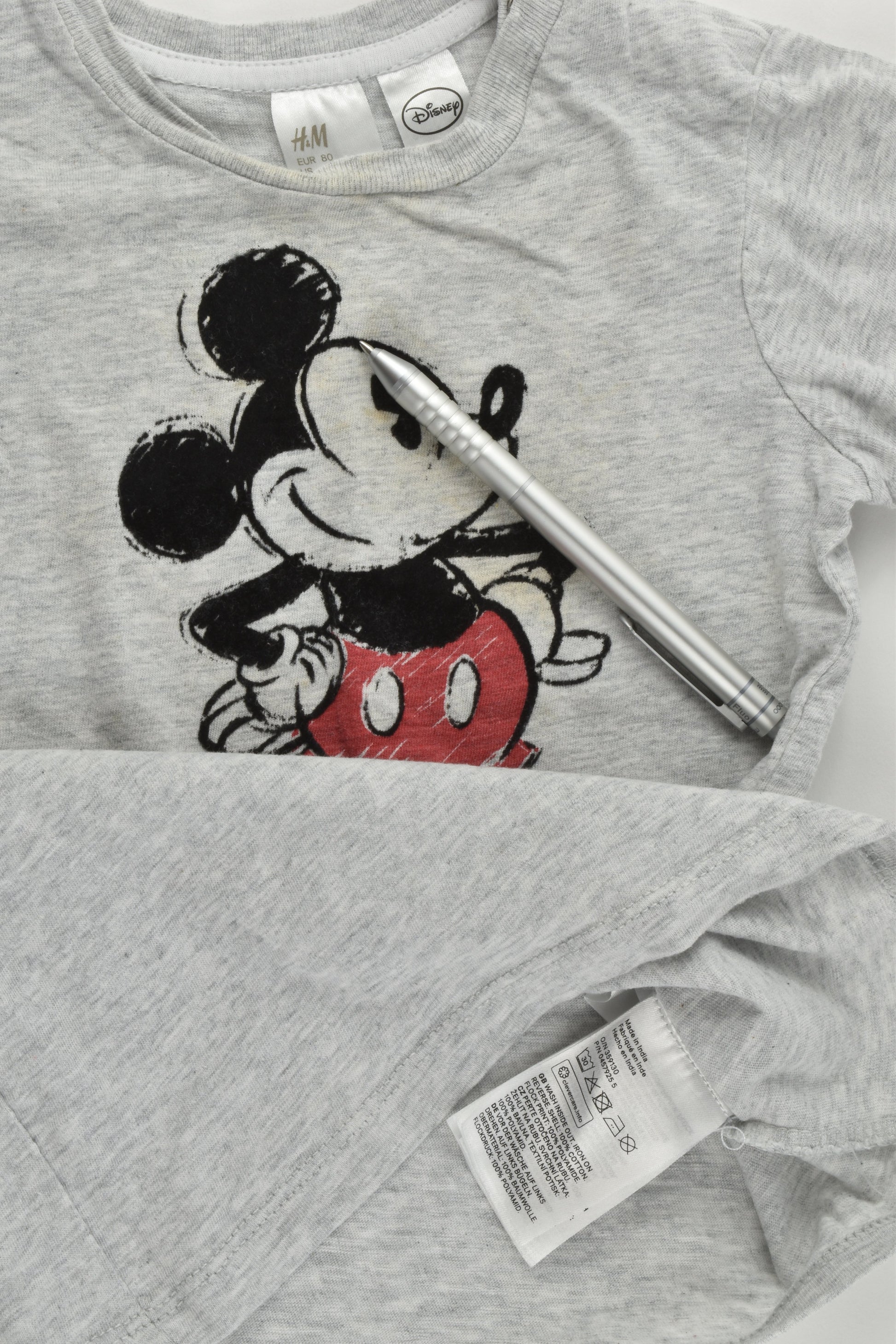 H&M Size 1 (9-12 months, 80 cm) Mickey Mouse T-shirt