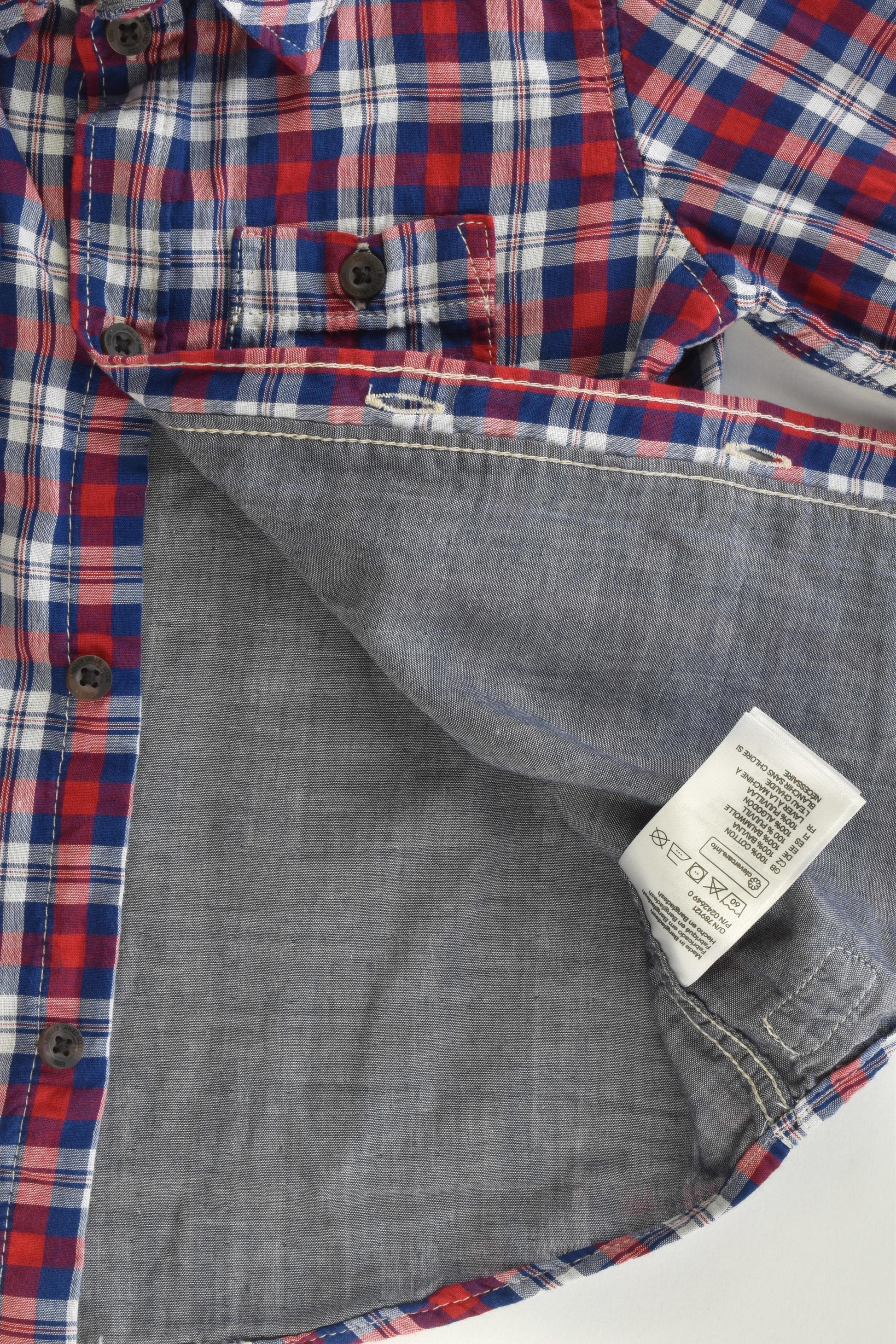 H&M Size 1 Checked Collared Shirt