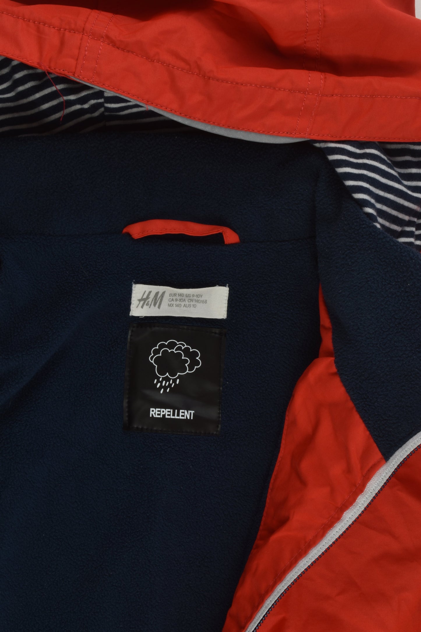 H&M Size 10 (140 cm) Water Repellent Fleece Lined Jacket