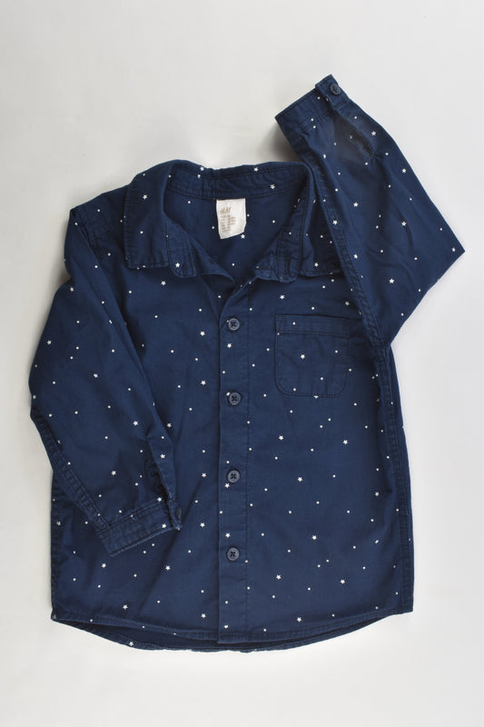 H&M Size 12-18 months Stars Collared Shirt