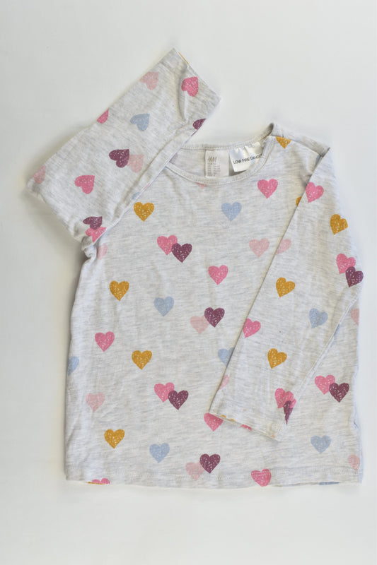 H&M Size 2 (92 cm) Lovehearts Top