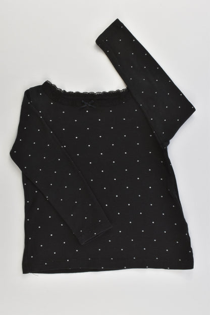 H&M Size 2 (92 cm) Organic Cotton Dotted Top