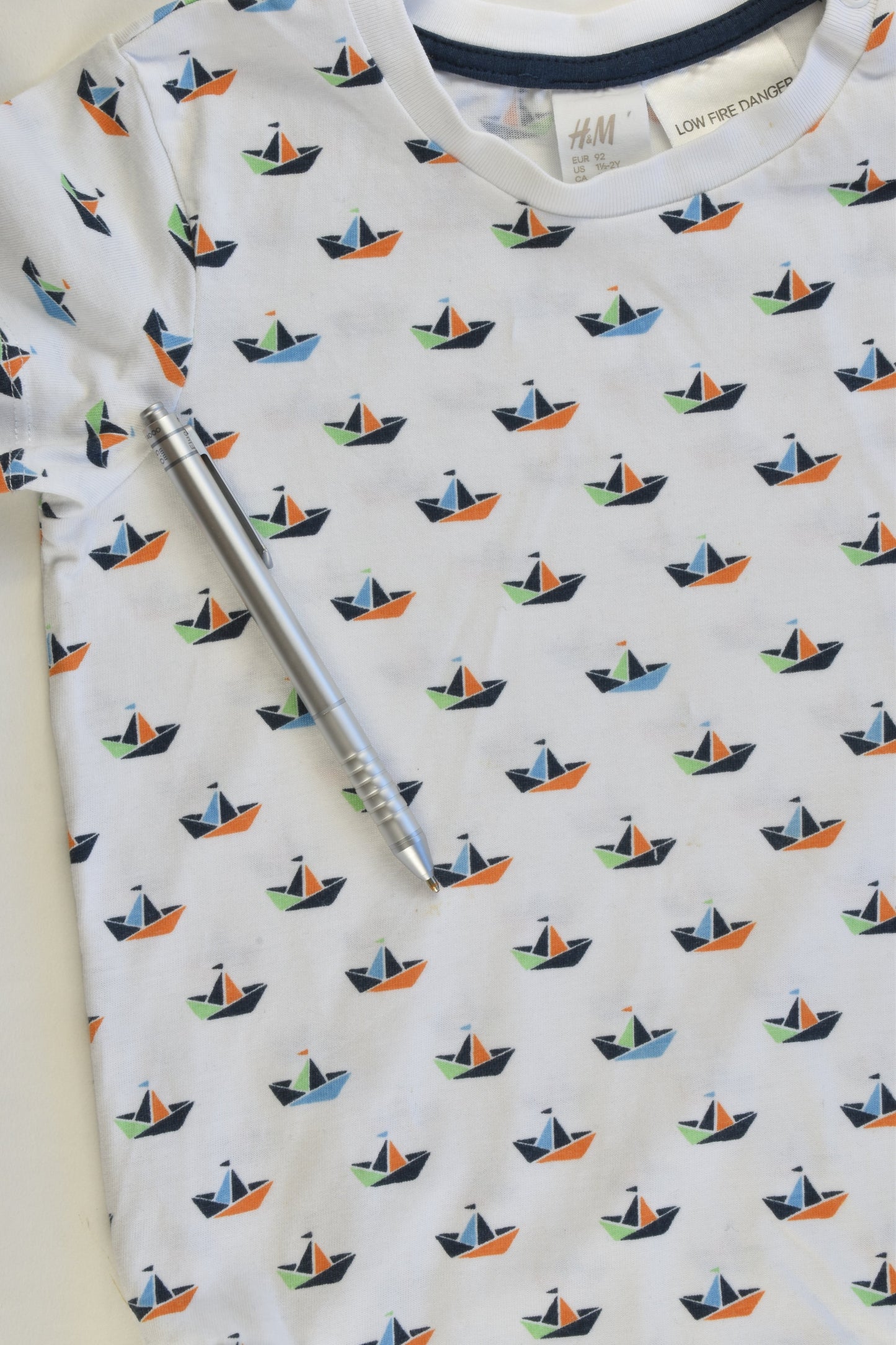 H&M Size 2 (92 cm) Sailboats Bodysuit